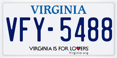 VA license plate VFY5488