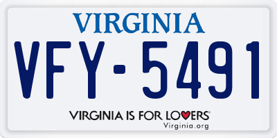 VA license plate VFY5491