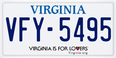 VA license plate VFY5495