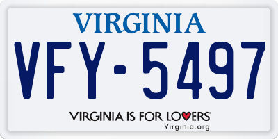 VA license plate VFY5497