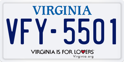 VA license plate VFY5501