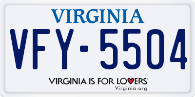 VA license plate VFY5504