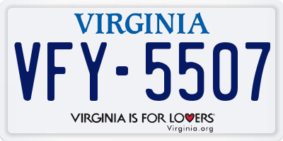 VA license plate VFY5507