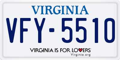 VA license plate VFY5510