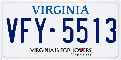 VA license plate VFY5513