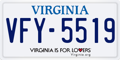VA license plate VFY5519