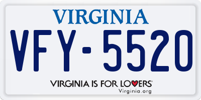 VA license plate VFY5520