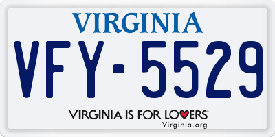 VA license plate VFY5529