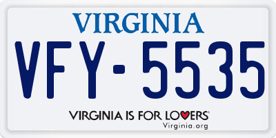 VA license plate VFY5535