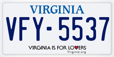 VA license plate VFY5537