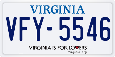 VA license plate VFY5546