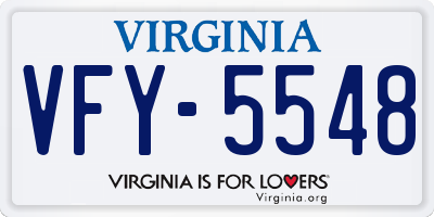 VA license plate VFY5548