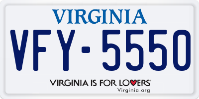 VA license plate VFY5550