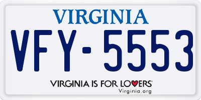 VA license plate VFY5553