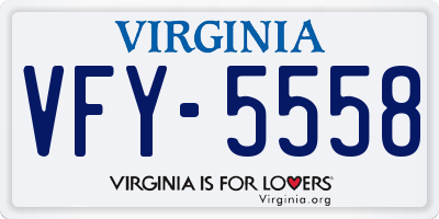 VA license plate VFY5558