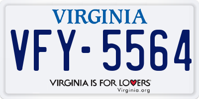 VA license plate VFY5564