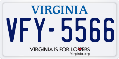 VA license plate VFY5566