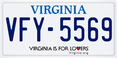 VA license plate VFY5569