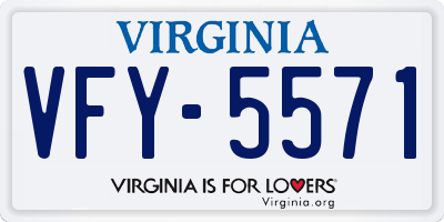 VA license plate VFY5571