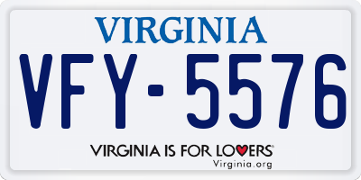 VA license plate VFY5576