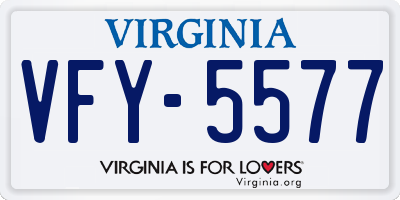 VA license plate VFY5577