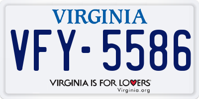 VA license plate VFY5586