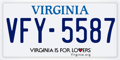 VA license plate VFY5587