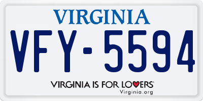 VA license plate VFY5594