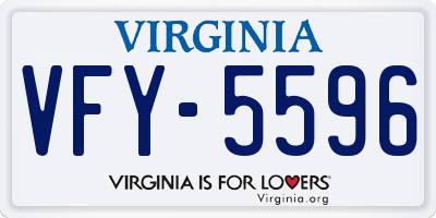 VA license plate VFY5596