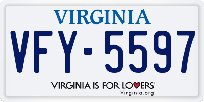VA license plate VFY5597