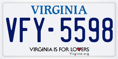 VA license plate VFY5598