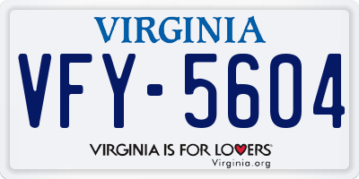 VA license plate VFY5604