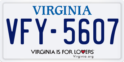 VA license plate VFY5607