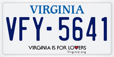 VA license plate VFY5641