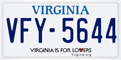 VA license plate VFY5644