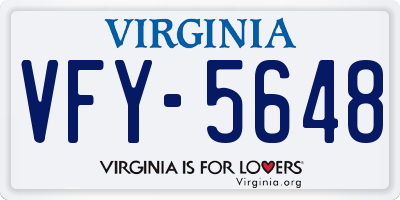 VA license plate VFY5648