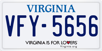 VA license plate VFY5656