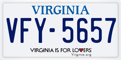 VA license plate VFY5657