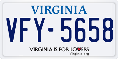 VA license plate VFY5658