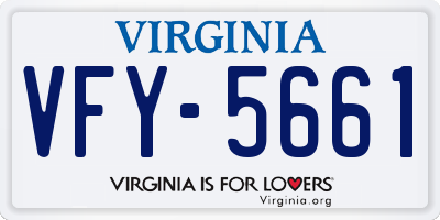 VA license plate VFY5661