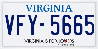 VA license plate VFY5665