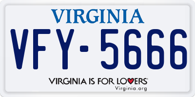VA license plate VFY5666