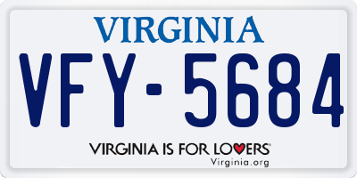 VA license plate VFY5684