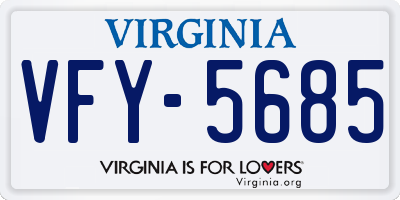 VA license plate VFY5685