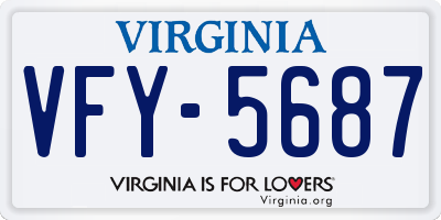 VA license plate VFY5687
