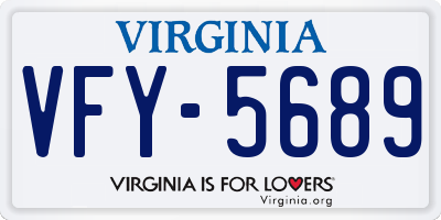 VA license plate VFY5689