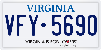 VA license plate VFY5690