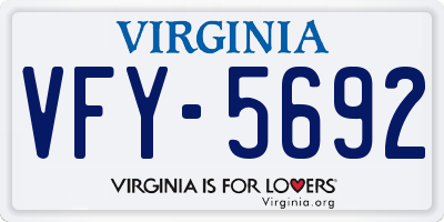 VA license plate VFY5692