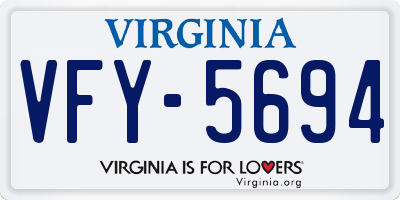 VA license plate VFY5694