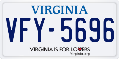VA license plate VFY5696